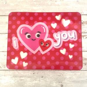 Vinyl Valentines Day Kids Placemat Place Setting Table Decor Red 18in x 18in NEW